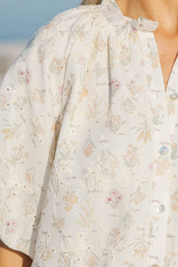 Feels Like A Yes Cream Ditsy Floral Blouse