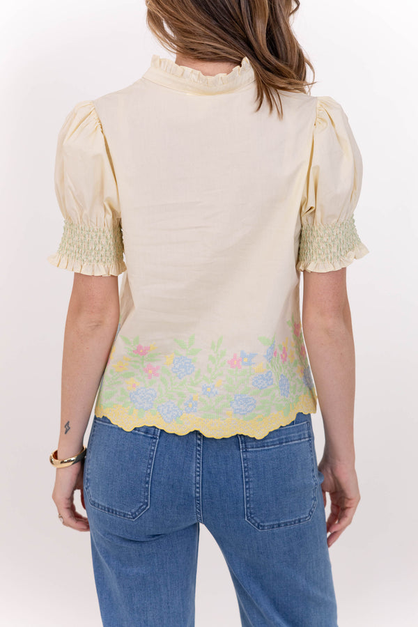 Can’t Help But Smile Cream Floral Blouse