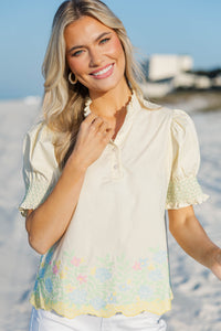 Can’t Help But Smile Cream Floral Blouse