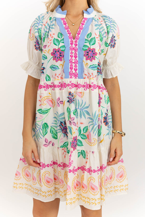 Throw On Confidence Cream Floral Midi Dress