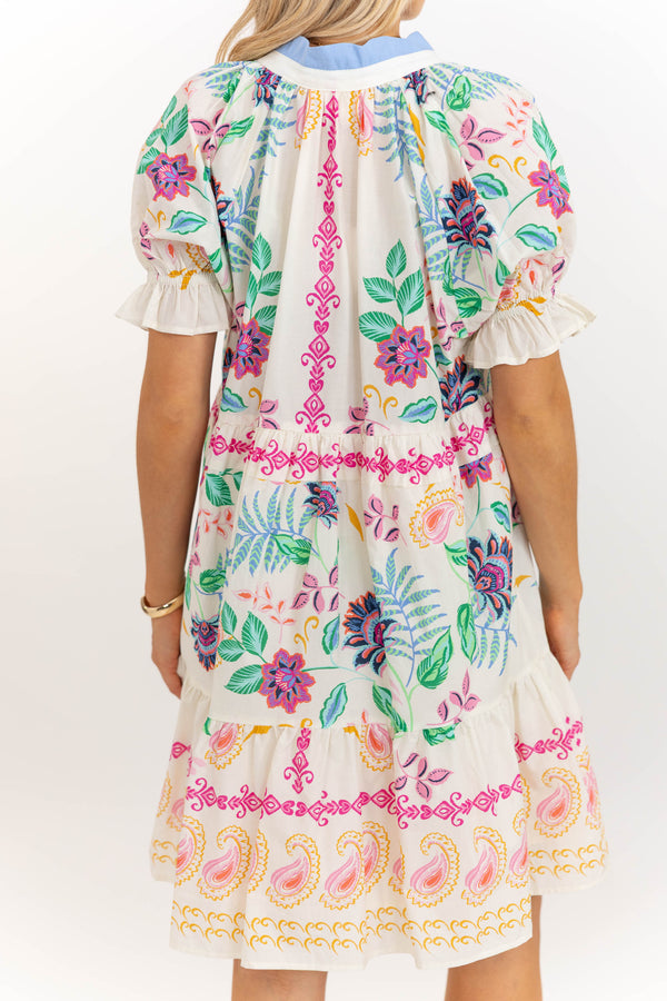 throw on midi dress Throw On Confidence Cream Floral Midi Dress – Shop the Mint