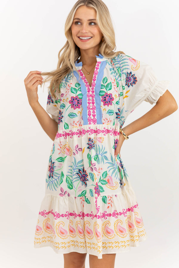Throw On Confidence Cream Floral Midi Dress