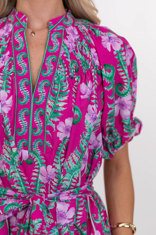 Outfit Solved Pink Floral Midi Dress