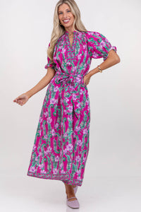 Outfit Solved Pink Floral Midi Dress
