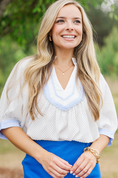 Feels Like Magic White Textured Blouse – Shop the Mint