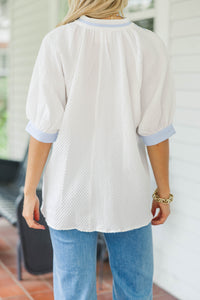 Feels Like Magic White Textured Blouse