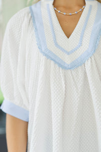 Feels Like Magic White Textured Blouse