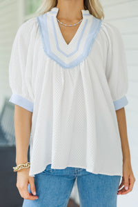Feels Like Magic White Textured Blouse