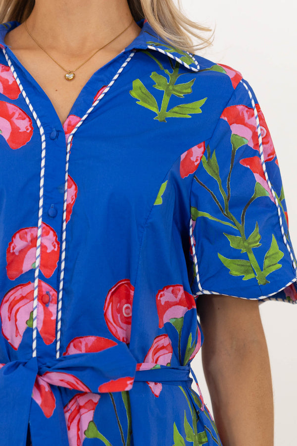 Instant Style Blue Floral Midi Dress