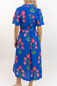 Instant Style Blue Floral Midi Dress