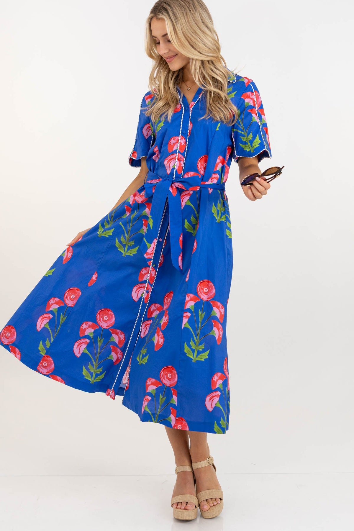Instant Style Blue Floral Midi Dress – Shop the Mint