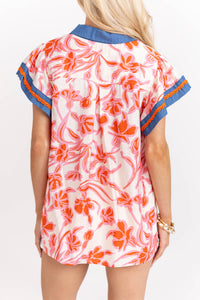 Relax Into It Pink Floral Blouse
