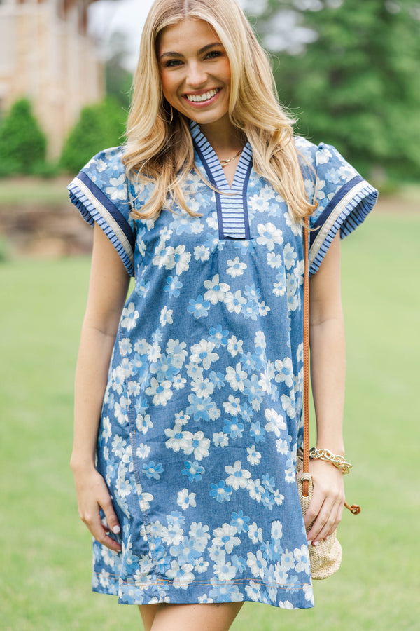 Casual But Thoughtful Blue Mixed Print Dress  Shop the Mint