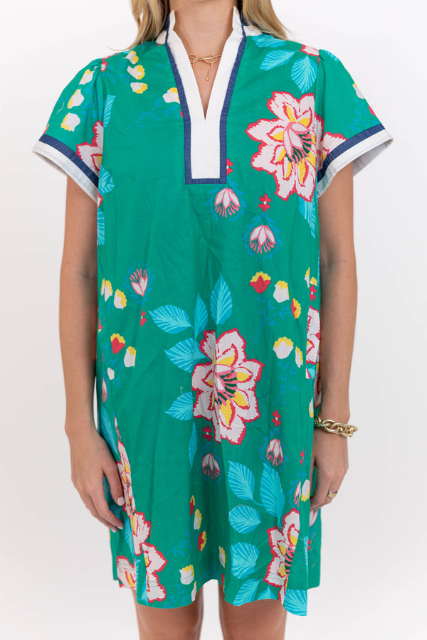 Brunch Plans Green Floral Dress