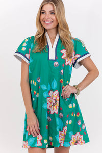 Brunch Plans Green Floral Dress