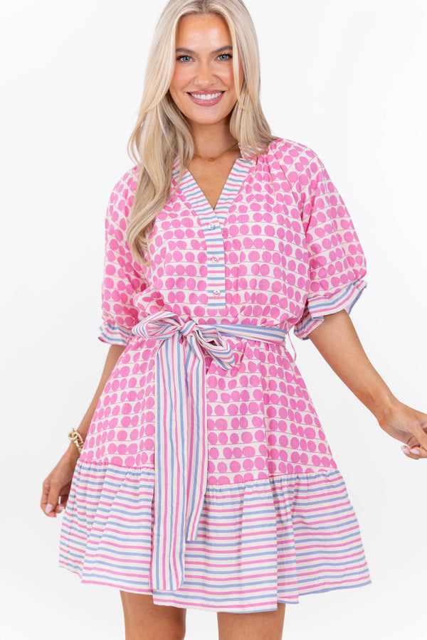 Pretty Little Moment Pink Polka Dot Dress