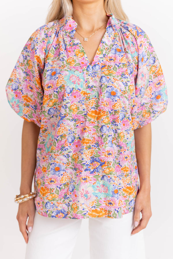 Just What I Needed Pink Floral Blouse