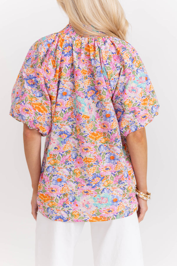 Just What I Needed Pink Floral Blouse
