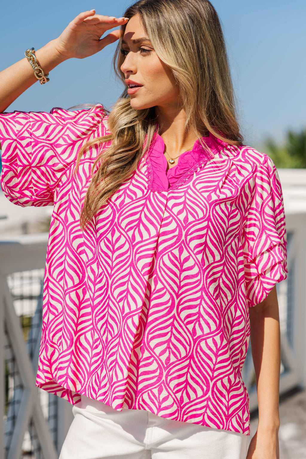 Can't Miss This Pink Abstract Blouse – Shop the Mint