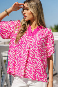 Can’t Miss This Pink Abstract Blouse