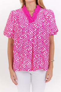 Can’t Miss This Pink Abstract Blouse