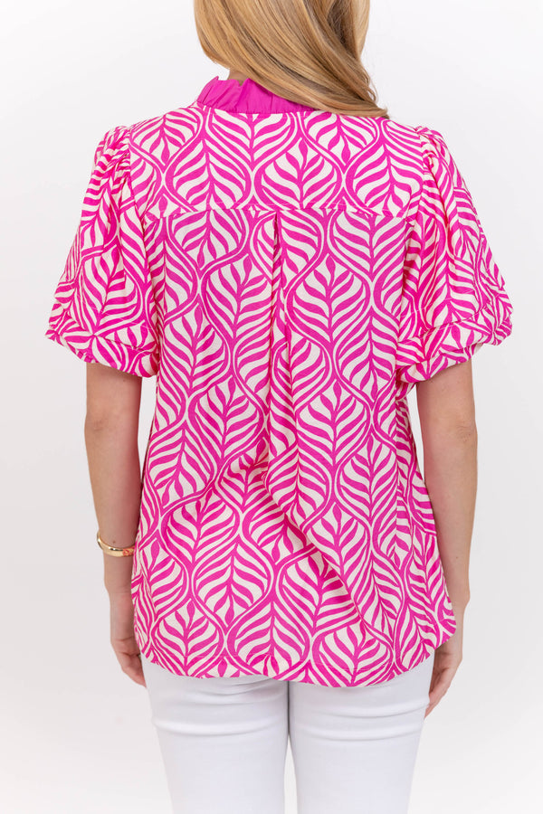 Can’t Miss This Pink Abstract Blouse