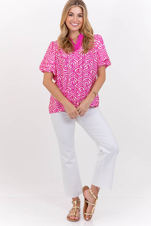 Can’t Miss This Pink Abstract Blouse