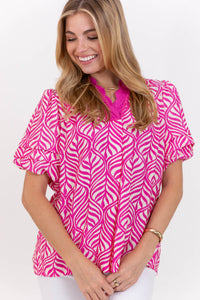 Can’t Miss This Pink Abstract Blouse