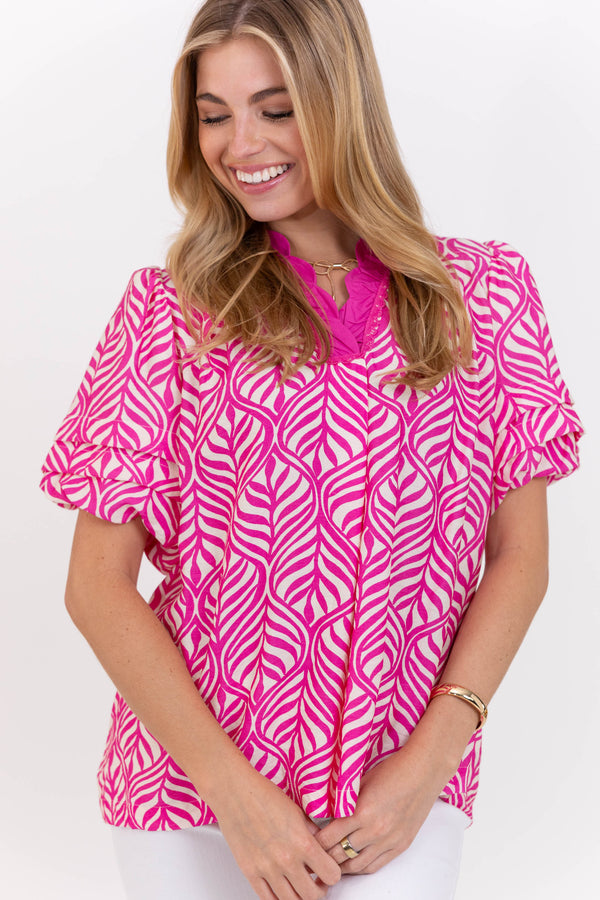 Can’t Miss This Pink Abstract Blouse