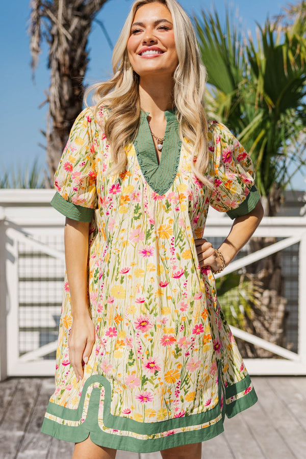 English Garden Yellow Floral Dress