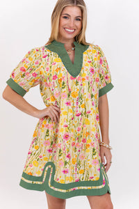 English Garden Yellow Floral Dress