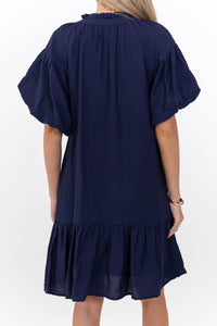 Feels Like A Dream Navy Embroidered Babydoll Dress