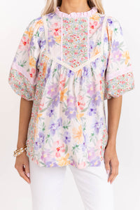 Effortlessly Worn Pink Floral Blouse