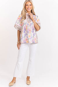 Effortlessly Worn Pink Floral Blouse