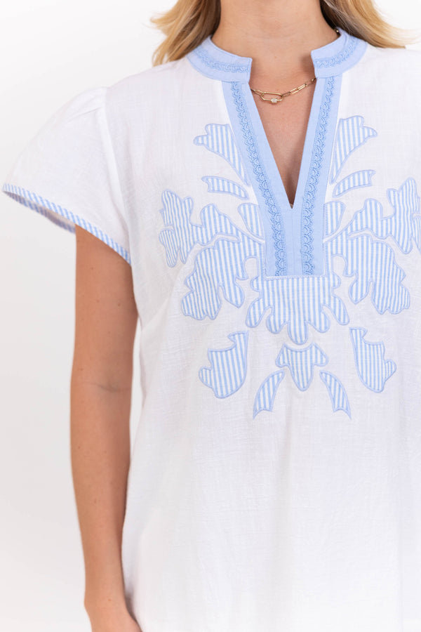 Relaxed With Style White Floral Blouse
