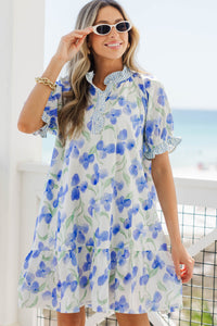 This One Stays Blue Floral Babydoll Dress