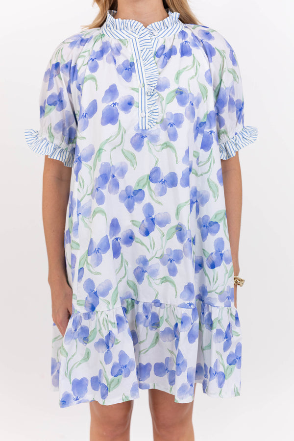 This One Stays Blue Floral Babydoll Dress
