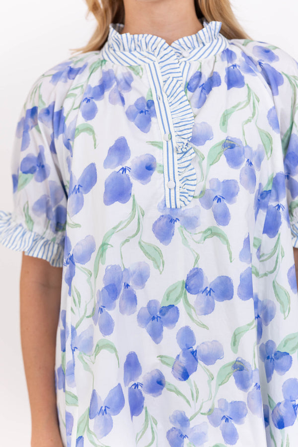 This One Stays Blue Floral Babydoll Dress