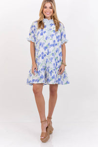 This One Stays Blue Floral Babydoll Dress