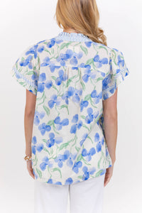 Made For Smiles Blue Ditsy Floral Blouse