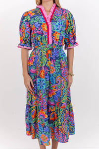 Where The Heart Is Navy Floral Midi Dress