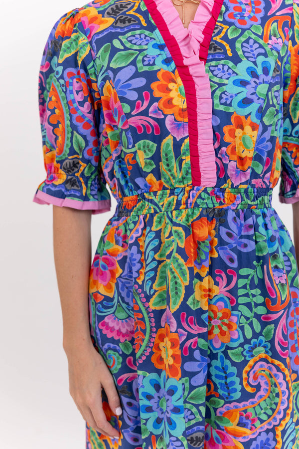 Where The Heart Is Navy Floral Midi Dress