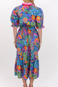 Where The Heart Is Navy Floral Midi Dress