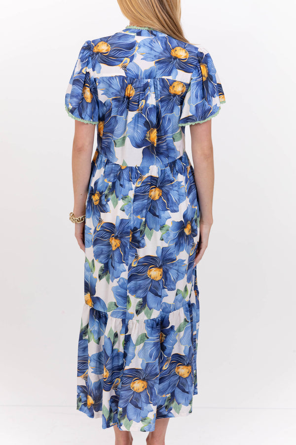 All The Best Things Blue Floral Midi Dress