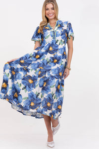 All The Best Things Blue Floral Midi Dress