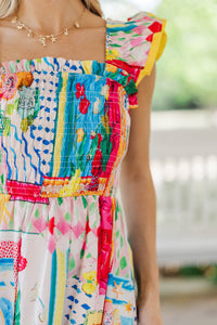 So Very Loved Blue Floral Midi Dress