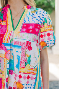 Oh So Lovely Blue Abstract Blouse