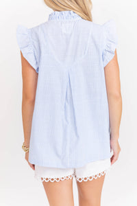 A Little More Lovely Blue Striped Blouse