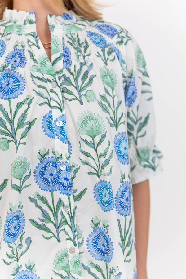 Made to Be Yours Blue Floral Blouse