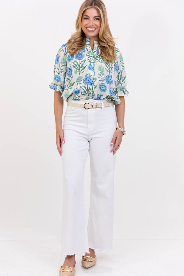 Made to Be Yours Blue Floral Blouse